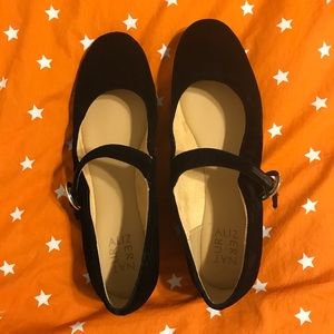 Velvet Black Mary Jane Flat